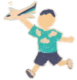 飛行機を持つ少年