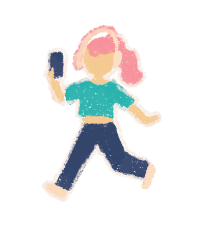 ヘッドホンの女性